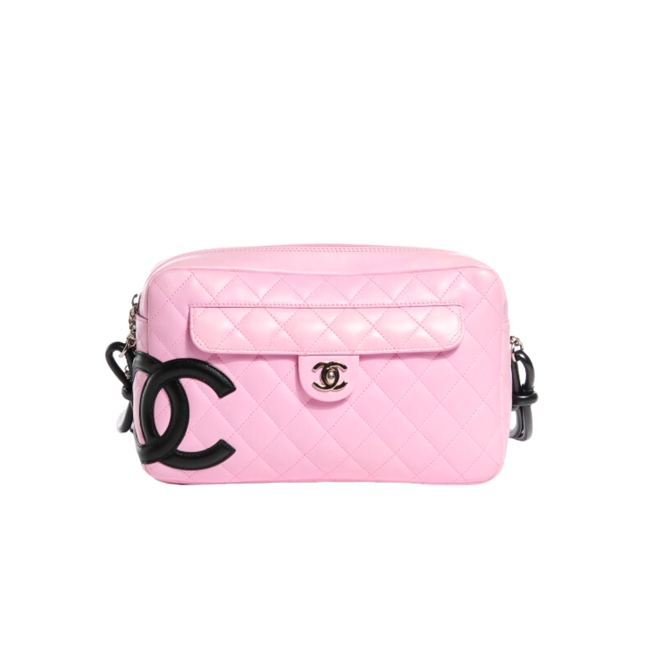 CC CAMBON CAMERA BAG QUILTED LEATHER PINK 26CM
