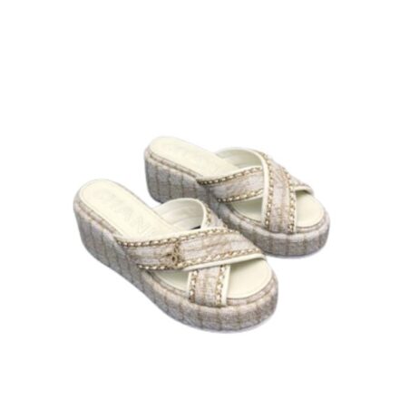 SANDAL CHL TWEED CC SANDAL WHITE