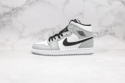 Designer Jordan 1 Mid “Light Smoke Grey” High Q ( Customs And Box ), Jordan 1 Sneakers FREE SHIPPING