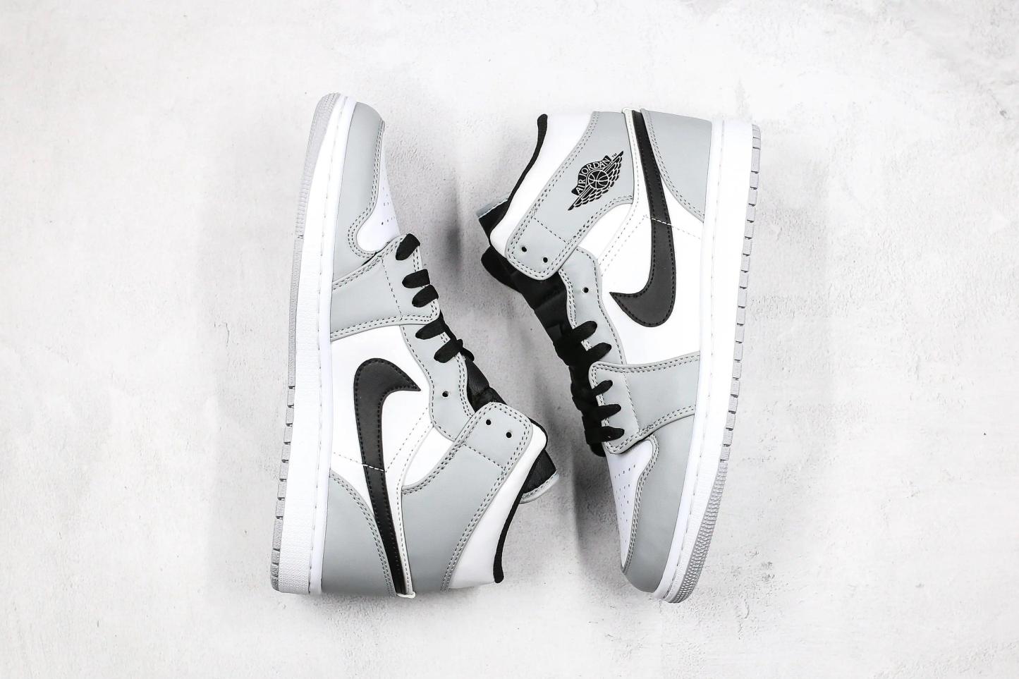Designer Jordan 1 Mid “Light Smoke Grey” High Q ( Customs And Box ), Jordan 1 Sneakers FREE SHIPPING
