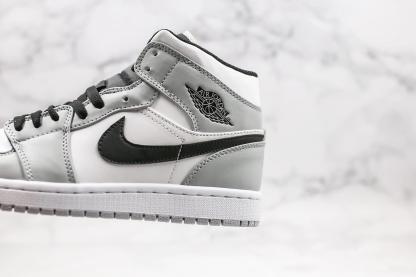 Designer Jordan 1 Mid “Light Smoke Grey” High Q ( Customs And Box ), Jordan 1 Sneakers FREE SHIPPING