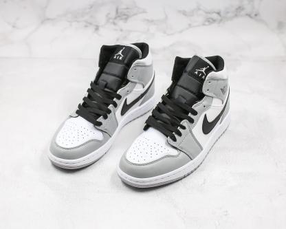 Designer Jordan 1 Mid “Light Smoke Grey” High Q ( Customs And Box ), Jordan 1 Sneakers FREE SHIPPING