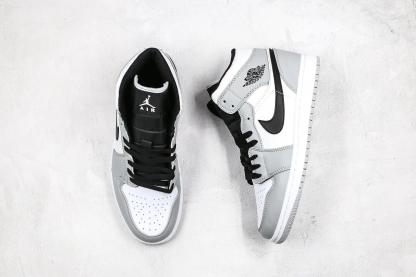 Designer Jordan 1 Mid “Light Smoke Grey” High Q ( Customs And Box ), Jordan 1 Sneakers FREE SHIPPING