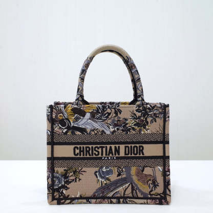DO1286 Book bag Tote Embroidery 36.5cm 41.5cm Handbag brown printing