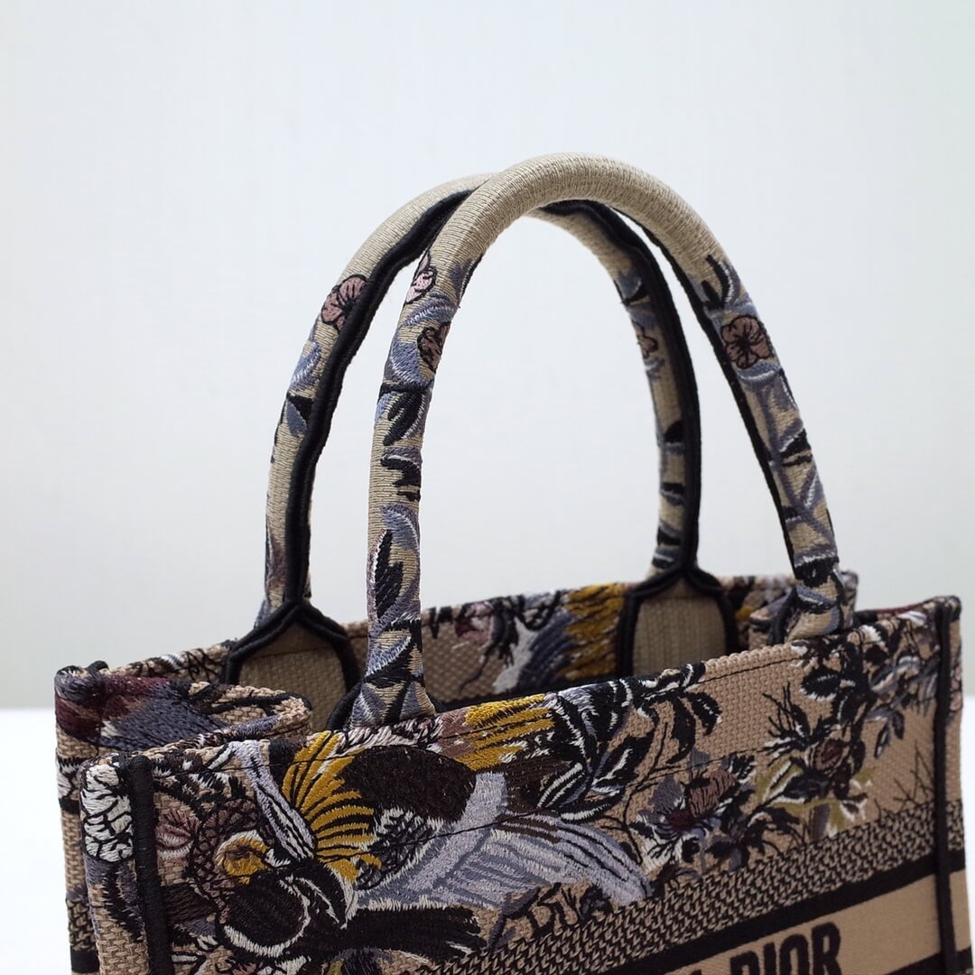 DO1286 Book bag Tote Embroidery 36.5cm 41.5cm Handbag brown printing