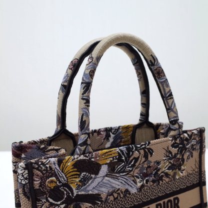 DO1286 Book bag Tote Embroidery 36.5cm 41.5cm Handbag brown printing