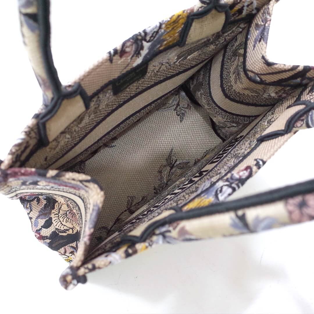 DO1286 Book bag Tote Embroidery 36.5cm 41.5cm Handbag brown printing