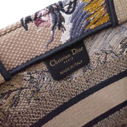 DO1286 Book bag Tote Embroidery 36.5cm 41.5cm Handbag brown printing