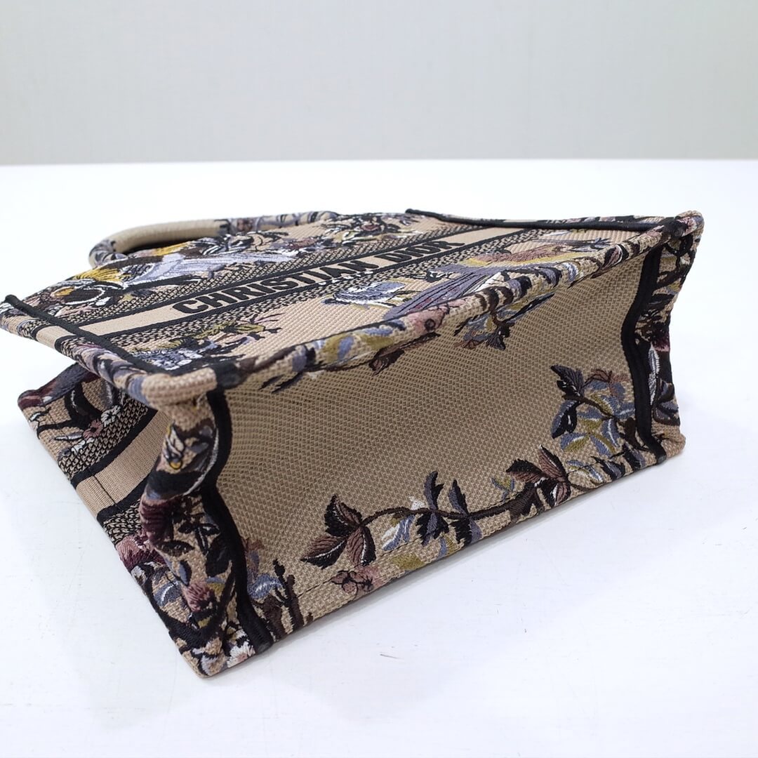 DO1286 Book bag Tote Embroidery 36.5cm 41.5cm Handbag brown printing