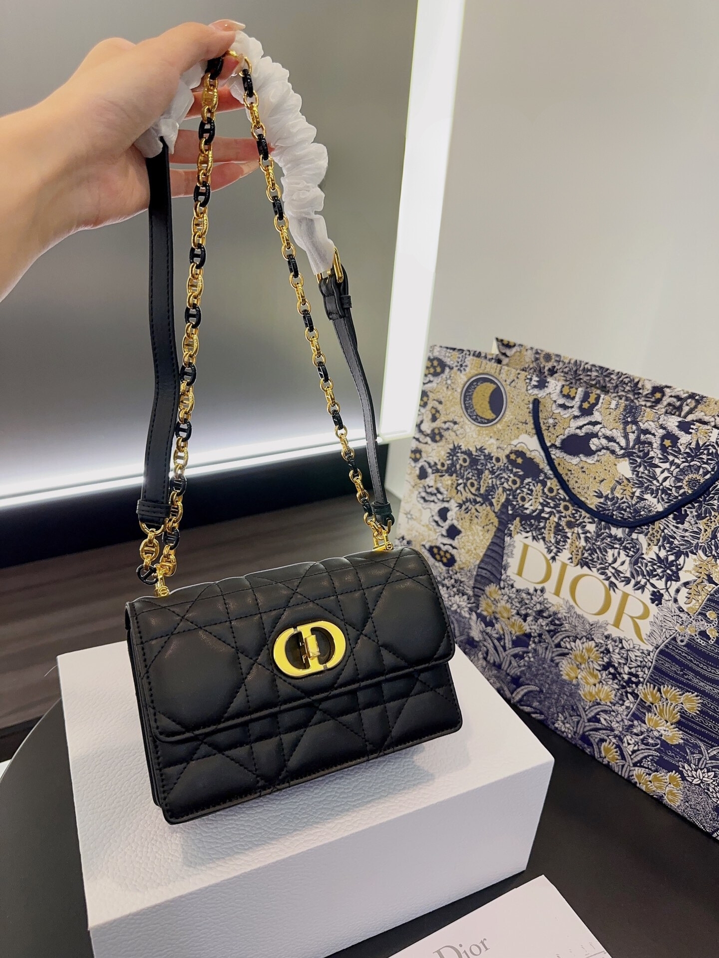 DOR MISS CARO MINI BAG BLACK 19CM S5169UDAXM900