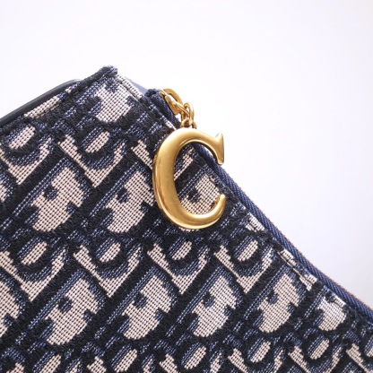 DOR SADDLE TRIPLE ZIP CROSSBODY POUCH OBLIQUE CANVAS 19CM