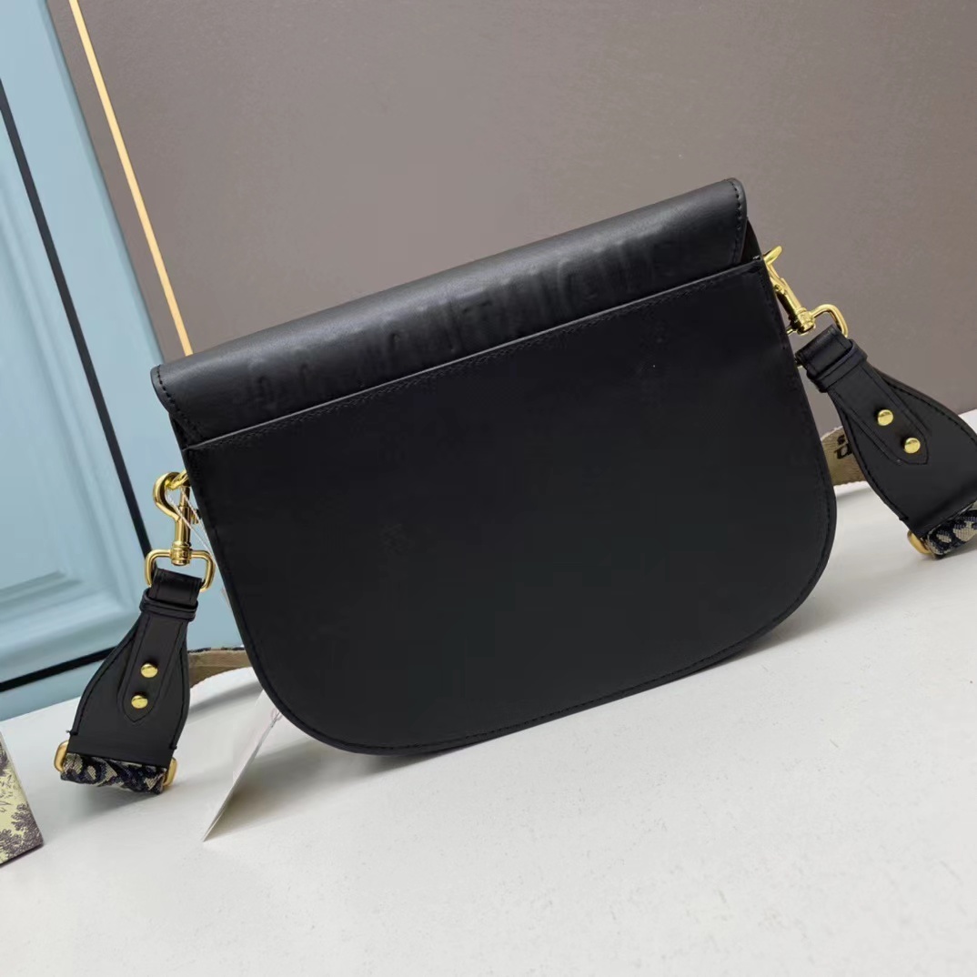 DOR LARGE BOBBY BAG BLUE DOR OBLIQUE EMBROIDERY BLACK 27CM M9320UMOB M941 + LEATHER STRAP