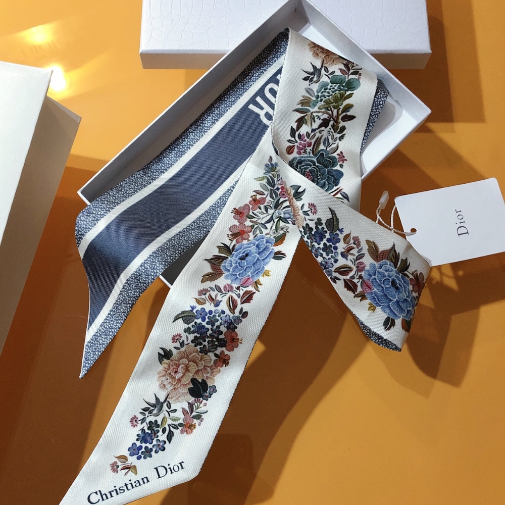 DOR JARDIN D'HIVER MITZAH SCARF SILK WHITE MULTICOLOR