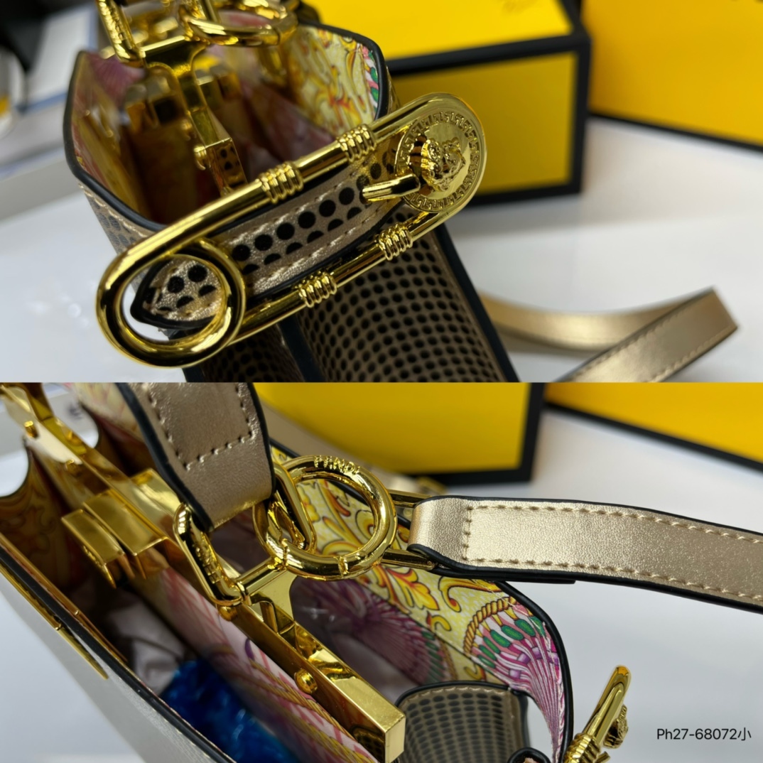 FD PEEKABOO ISEEU MEDIUM FENDACE BAG GOLD 24CM