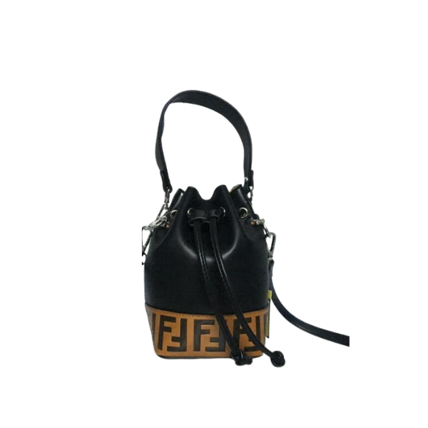 FD SMALL MON TRESOR BUCKET BAG IN BROWN AND BLACK  18CM