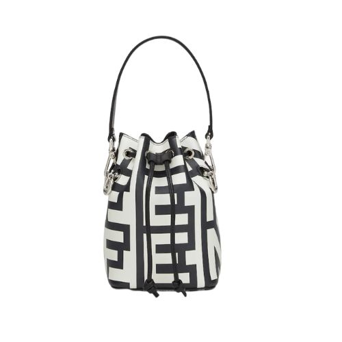 FD MON TRESOR BUCKET BAG BLACK WHITE 18CM