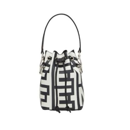 FD MON TRESOR BUCKET BAG BLACK WHITE 18CM