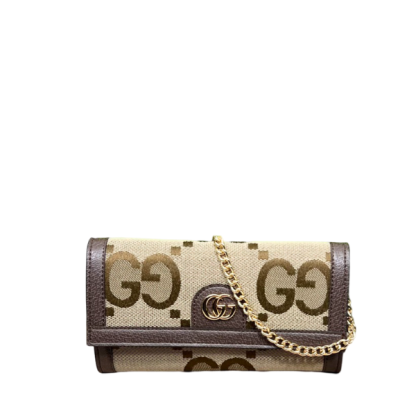 GG OPHIDIA JUMBO GG CONTINENTAL WALLET DARK BROWN 19.5CM 726497 UKMBG 8480