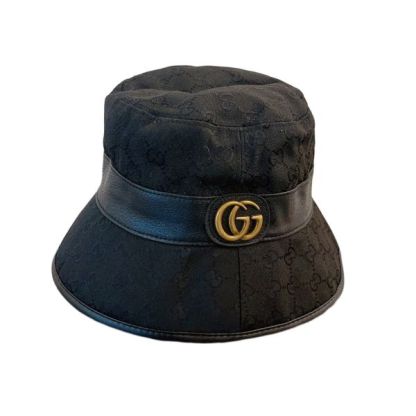 GG CANVAS BUCKET HAT WITH DOUBLE G BLACK 576587 4HG53 1060