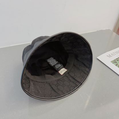 GG CANVAS BUCKET HAT WITH DOUBLE G BLACK 576587 4HG53 1060