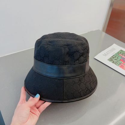 GG CANVAS BUCKET HAT WITH DOUBLE G BLACK 576587 4HG53 1060