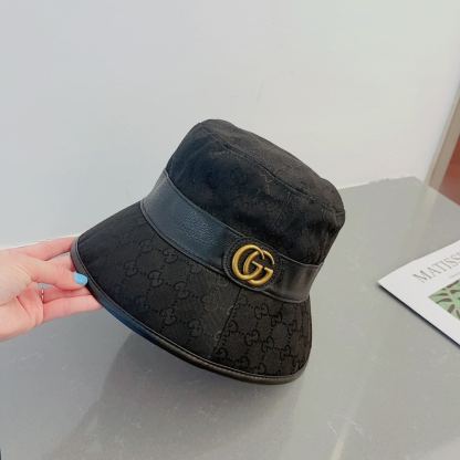 GG CANVAS BUCKET HAT WITH DOUBLE G BLACK 576587 4HG53 1060