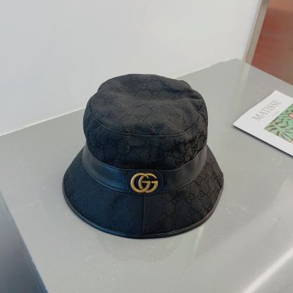 GG CANVAS BUCKET HAT WITH DOUBLE G BLACK 576587 4HG53 1060