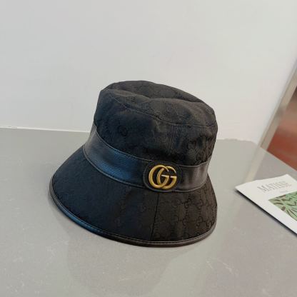 GG CANVAS BUCKET HAT WITH DOUBLE G BLACK 576587 4HG53 1060