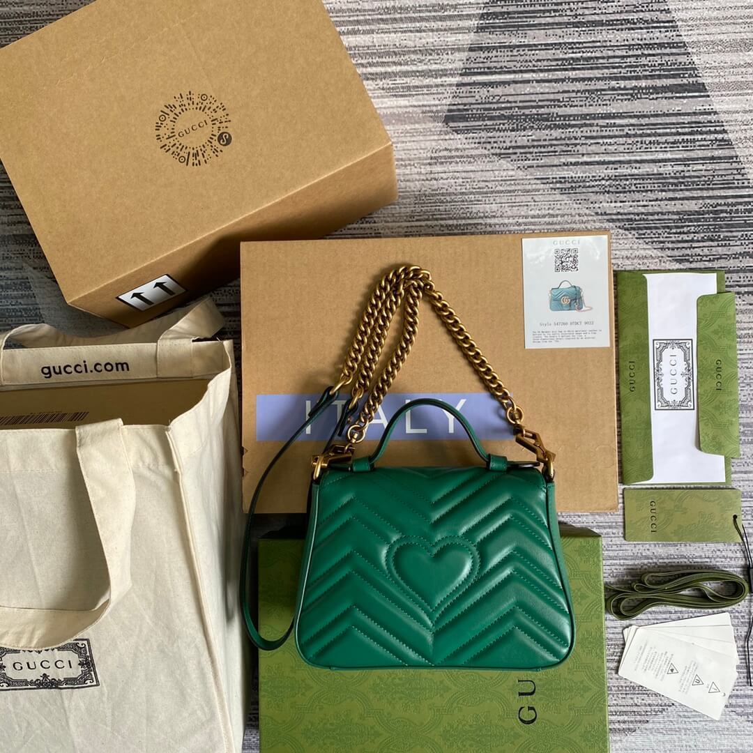 GC-547260 Marmont shoulder bag cross body bags Handbag Leather green Small size