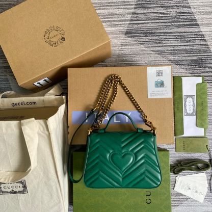 GC-547260 Marmont shoulder bag cross body bags Handbag Leather green Small size
