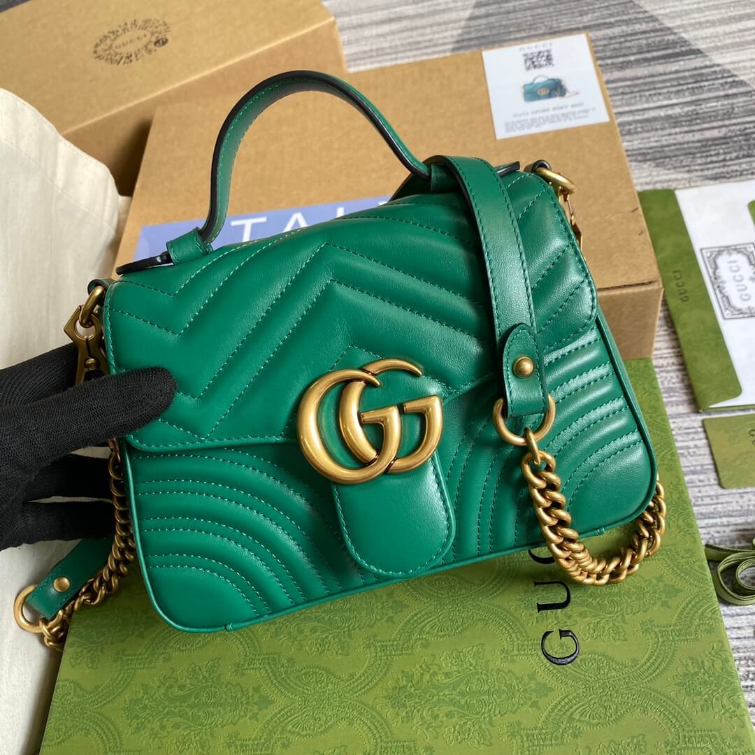 GC-547260 Marmont shoulder bag cross body bags Handbag Leather green Small size