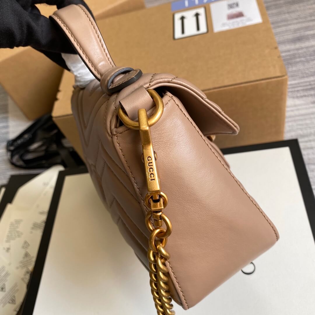 GC-547260 Marmont shoulder bag cross body bags Handbag Leather nude Small size