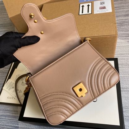 GC-547260 Marmont shoulder bag cross body bags Handbag Leather nude Small size