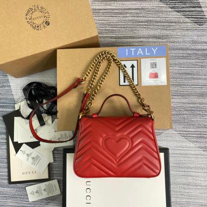 GC-547260 Marmont shoulder bag cross body bags Handbag Leather red Small size