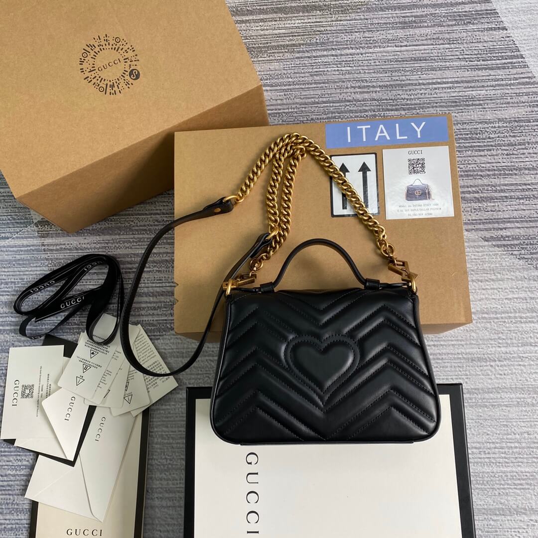 GC-547260 Marmont shoulder bag cross body bags Handbag Leather black Small size