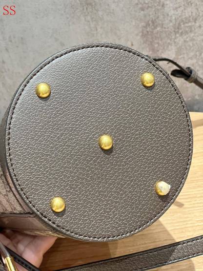 GG OPHIDIA BUCKET BAG BROWN 20CM ‎760199 9AAD9 8341