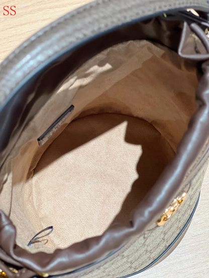 GG OPHIDIA BUCKET BAG BROWN 20CM ‎760199 9AAD9 8341