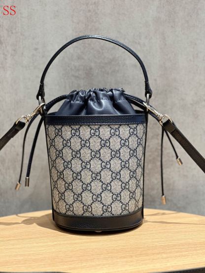 GG OPHIDIA BUCKET BAG BLACK 20CM