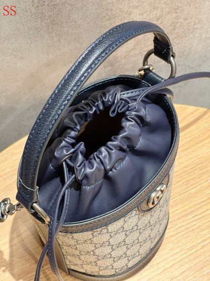 GG OPHIDIA BUCKET BAG BLACK 20CM