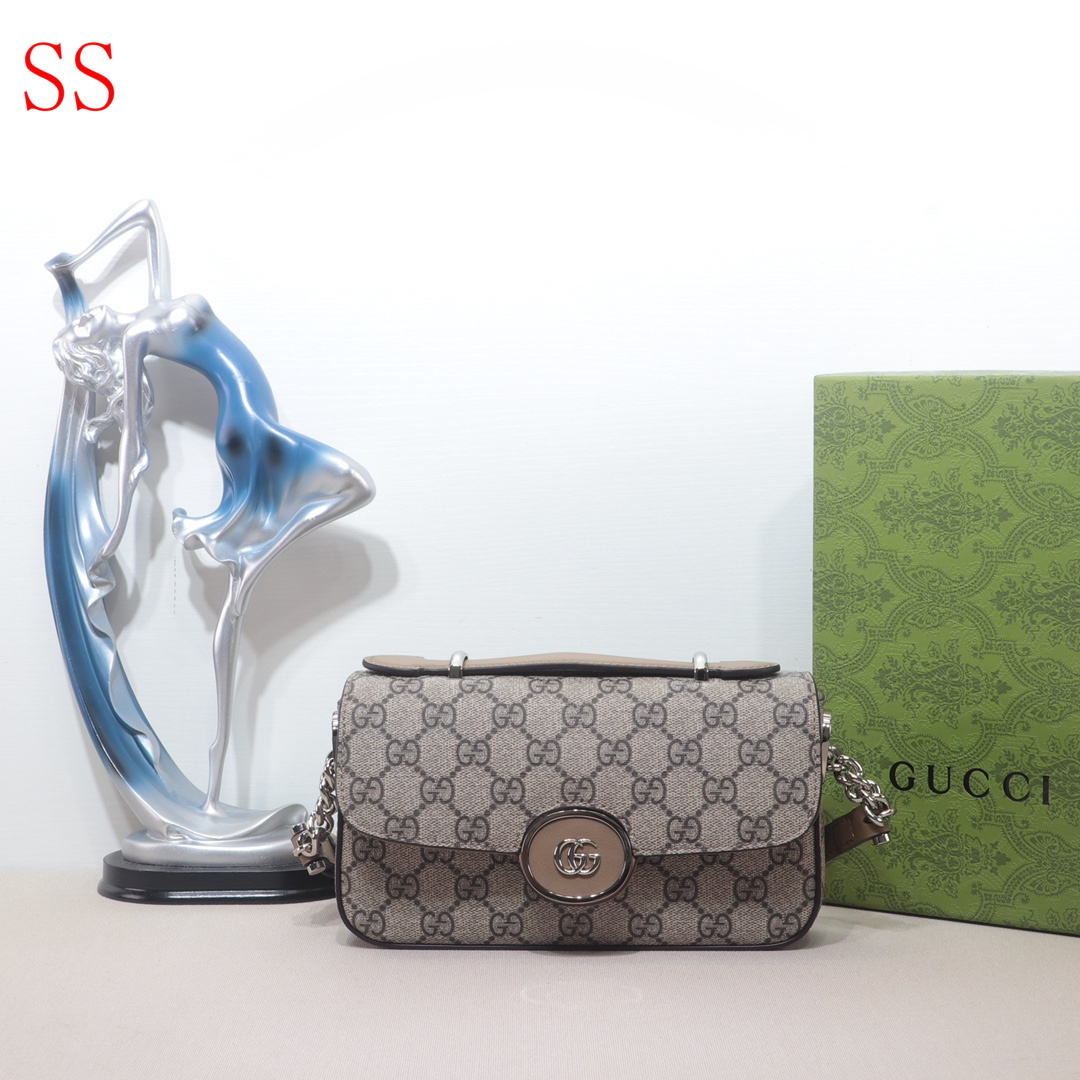 GG PETITE GG MINI SHOULDER BAG BROWN 21CM