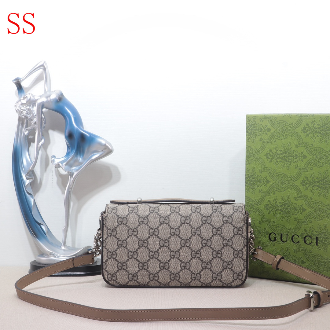 GG PETITE GG MINI SHOULDER BAG BROWN 21CM