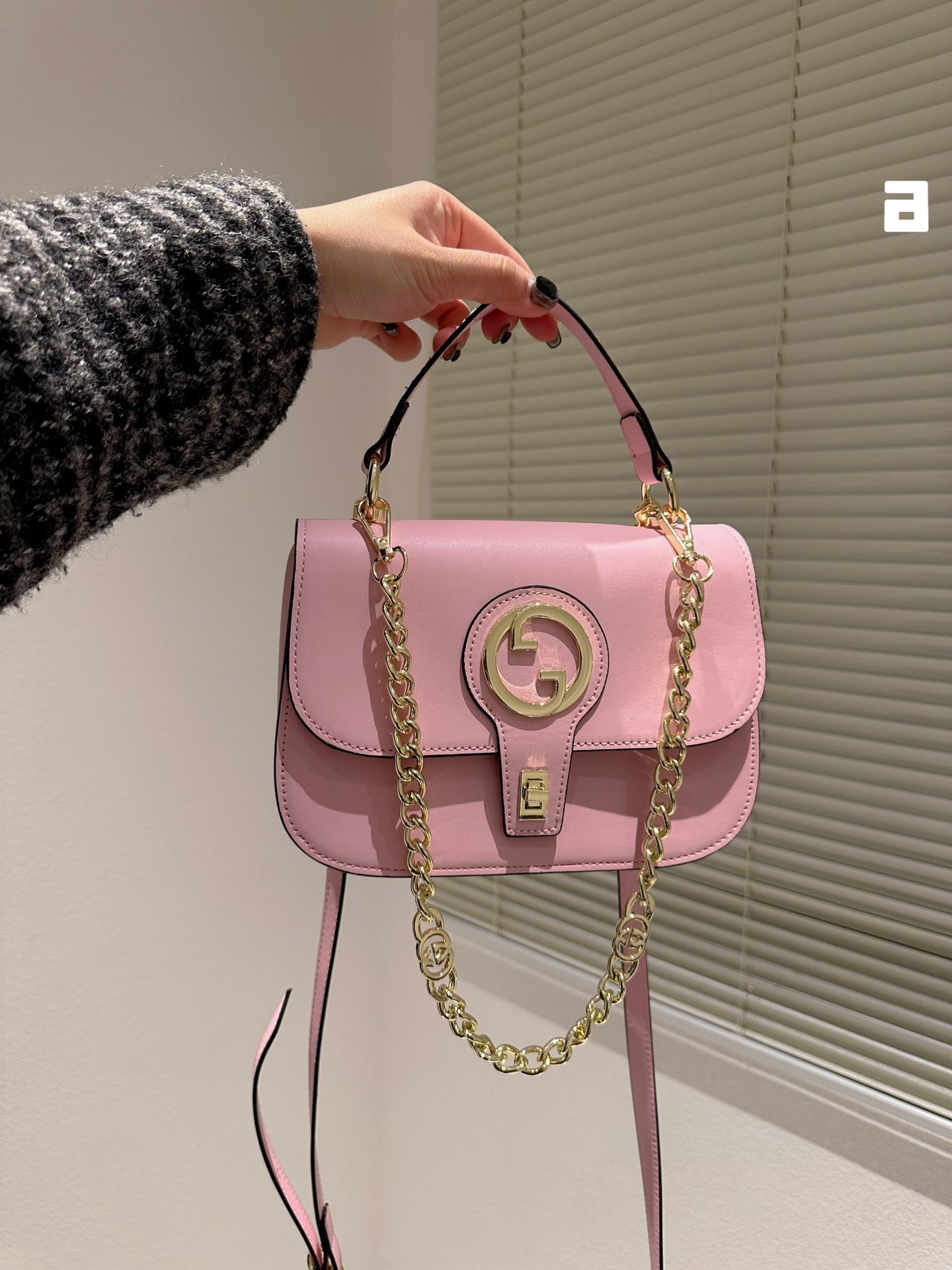 GG BLONDIE TOP-HANDLE BAG PINK 24CM 735101 UXX0G 6910