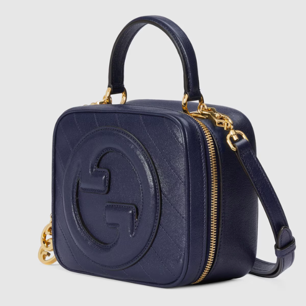 GG BLONDIE TOP HANDLE BAG NAVY BLUE 20CM 744434 1IV0G 4157