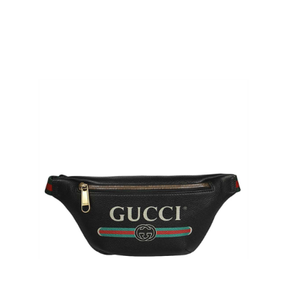 GG PRINT LEATHER BELT BAG BLACK 30CM ‎‎527792 0GCCT 8164