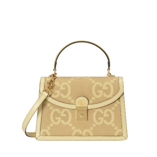 GG OPHIDIA JUMBO GG TOP HANDLE BAG YELLOW 25CM 651055 UKMBG 8480