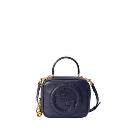 GG BLONDIE TOP HANDLE BAG NAVY BLUE 20CM 744434 1IV0G 4157