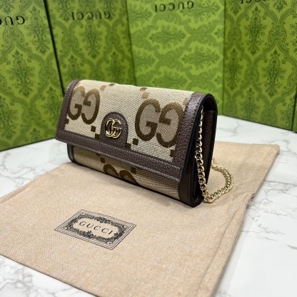 GG OPHIDIA JUMBO GG CONTINENTAL WALLET DARK BROWN 19.5CM 726497 UKMBG 8480