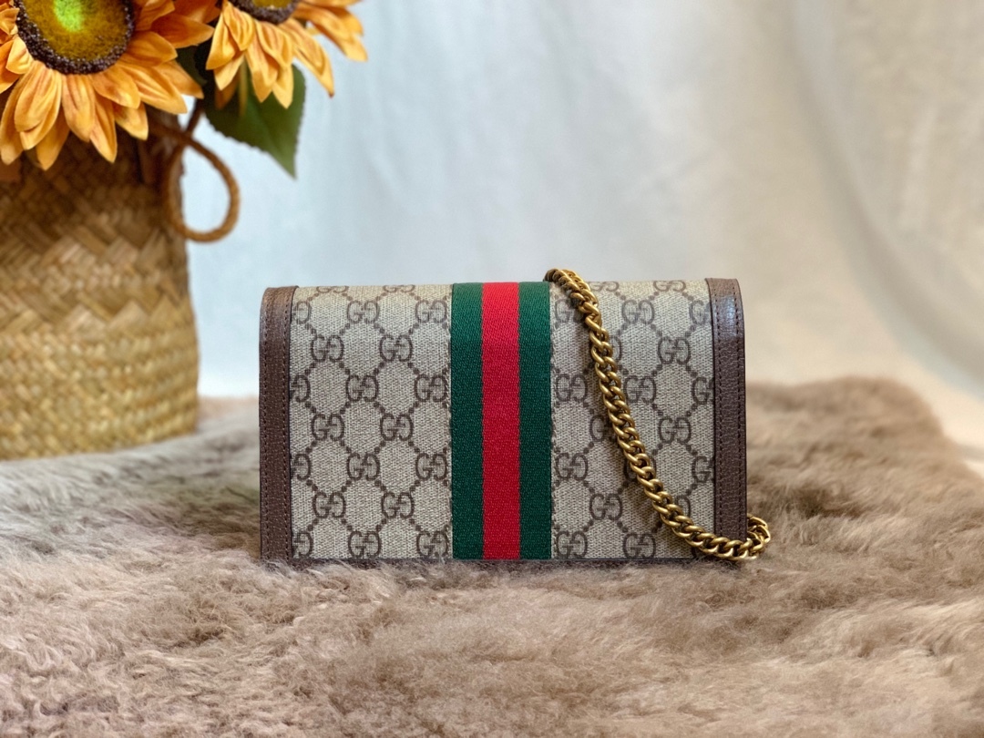 GG LADIES MULTICOLOR QUEEN MARGARET LEATHER MINI SHOULDER BAG BROWN 20CM 476079 9I6QT 8540