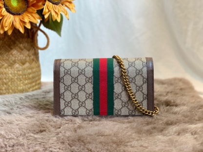 GG LADIES MULTICOLOR QUEEN MARGARET LEATHER MINI SHOULDER BAG BROWN 20CM 476079 9I6QT 8540