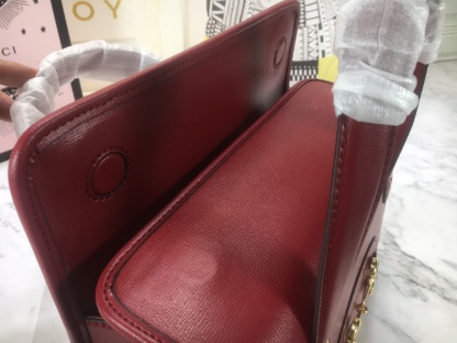GG HORSEBIT 1955 MINI TOP HANDLE BAG 27.5CM RED 645453 92TCG 8563